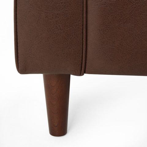 Hixon Faux Leather Tufted 3 Piece Sofa And Club Chair Set - Midcentury ... with Hixon Faux Leather Tufted 3 Piece Sofa And Club Chair Set, Cognac + Espresso