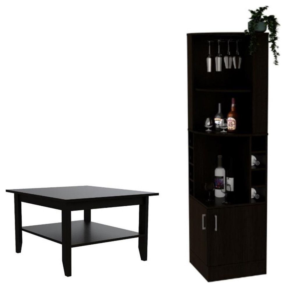 Home Square 2-Piece Set With Coffee Table And Corner Bar Cabinet ... pertaining to Maximizing Space with the Home Square Transitional 2 Piece Set in Small and Large Rooms