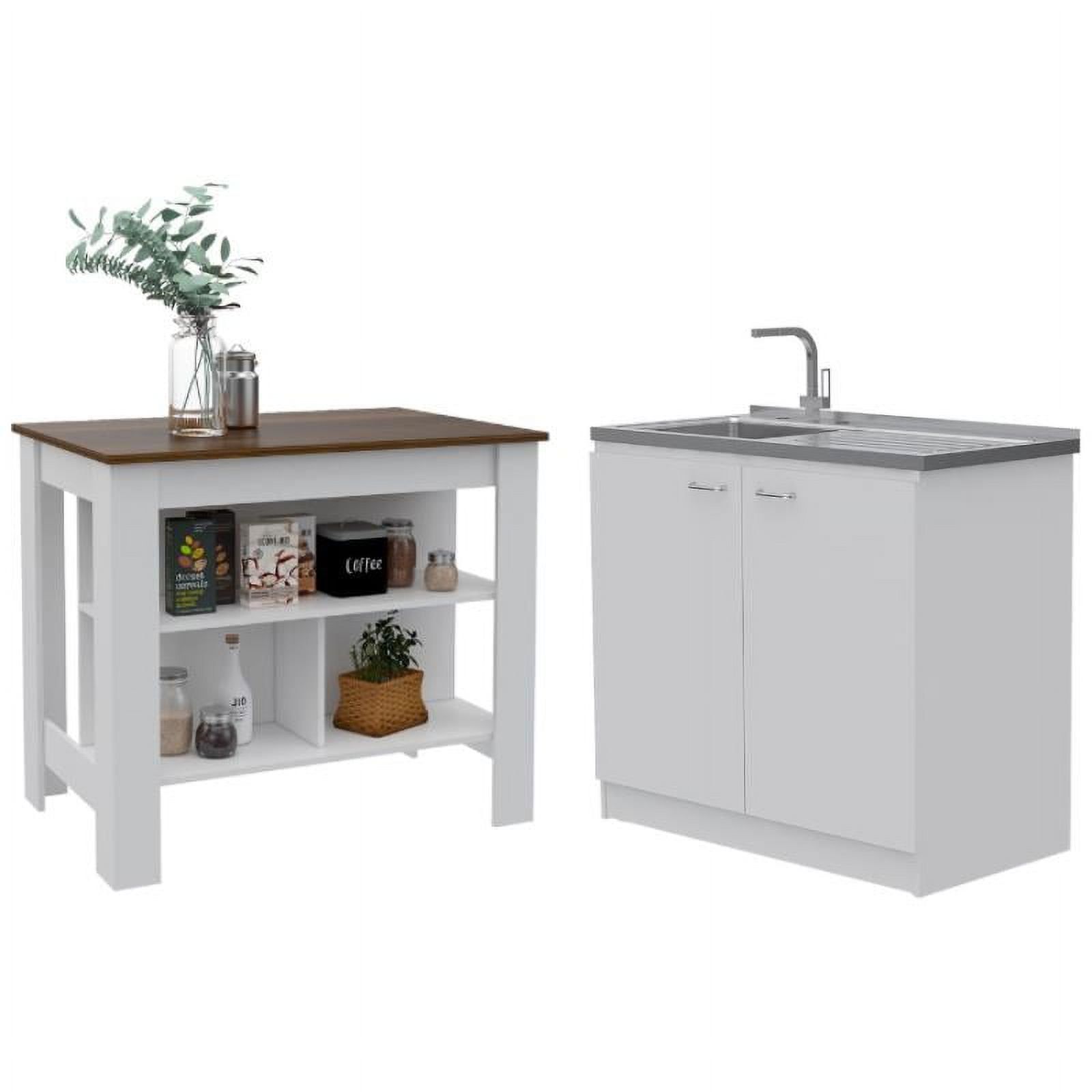 Home Square 2-Piece Set With Kitchen Island &amp; Utility Sink With Cabinet ... pertaining to The essential guide to maintaining and caring for your Home Square 2-Piece Set