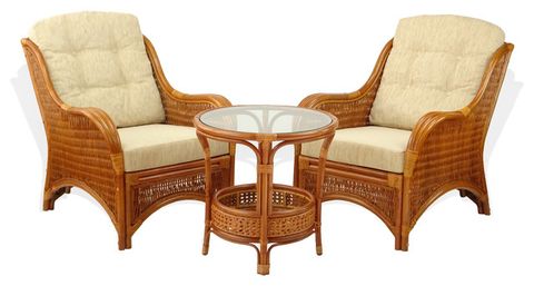 Jam Set Of 2 Rattan Wicker Chairs With Cushions And Coffee Table ... intended for Jam Set Of 2 Rattan Wicker Chairs