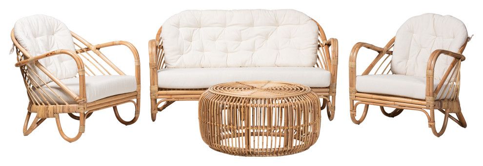 Exploring the Timeless Appeal of Kiki Natural Brown Rattan 4-Piece Living Room Set