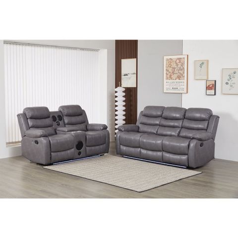 Kingway Faux Leather Manual Reclining Sofa Set – 2-Piece Home Theater ... within Pemberly Row 2-Piece Faux Leather Manual Reclining Sofa Set In Brown