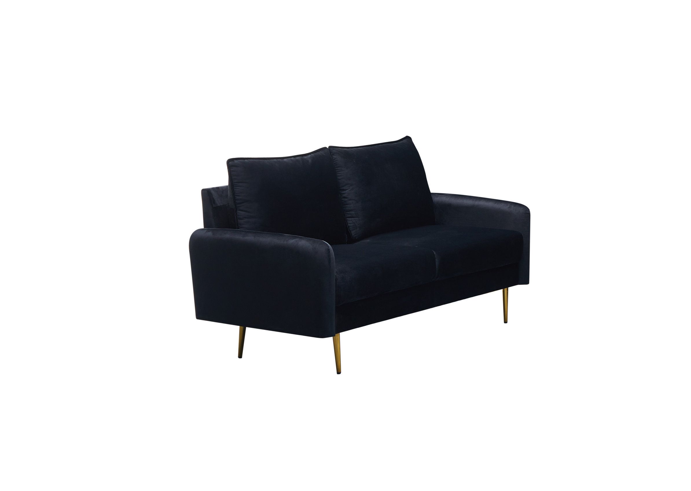 Kingway Furniture Aurora Velvet Living Room Loveseat - Midcentury ... within Creating Comfortable Conversations with Velvet Sofa Selections