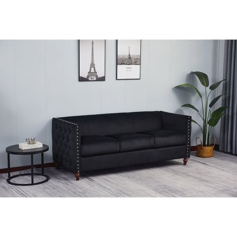 Kingway Furniture Avin Tufted Upholstered Velvet Living Room Sofa In ... pertaining to The Art of Choosing the Right Velvet Upholstery for Your Home