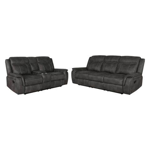 Latitude Run® 2-Piece Upholstered Reclining Sofa Set Charcoal | Wayfair within The evolution of polyfiber furniture materials and their impact on home comfort