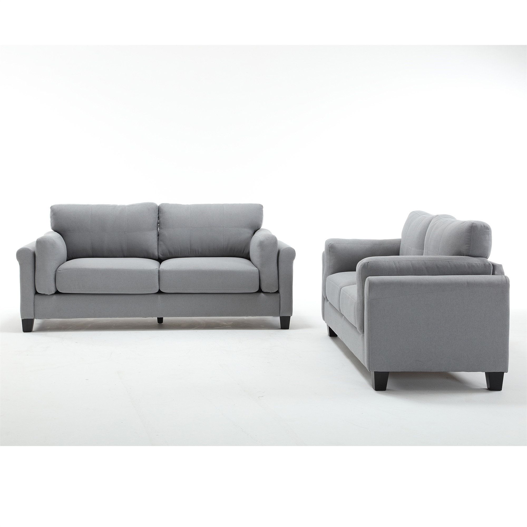 Latitude Run® {New}{ Video Provided} Oversized Modern 2-Piece Sofa Set ... in 2 Piece Sofa Set, Charcoal