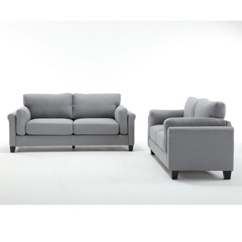 Latitude Run® {New}{ Video Provided} Oversized Modern 2-Piece Sofa Set ... in 2 Piece Sofa Set, Charcoal