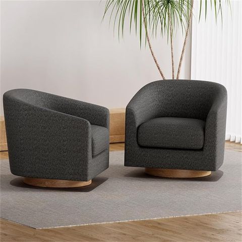 Latitude Run® Swivel Accent Chair, Fabric Barrel Chair For Living Room ... with regard to Modern Barrel Shaped Accent Chair