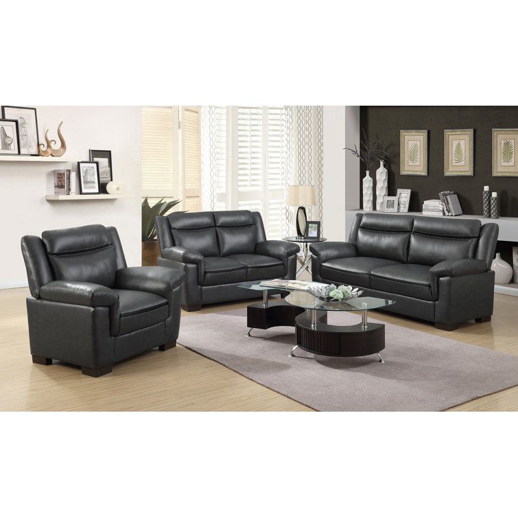 Latitude Run® Tiarre 3-Piece Sofa Set &amp; Reviews | Wayfair regarding Exploring the Design Philosophy of Nestore's Match 3-Piece Leather Sofa Collection