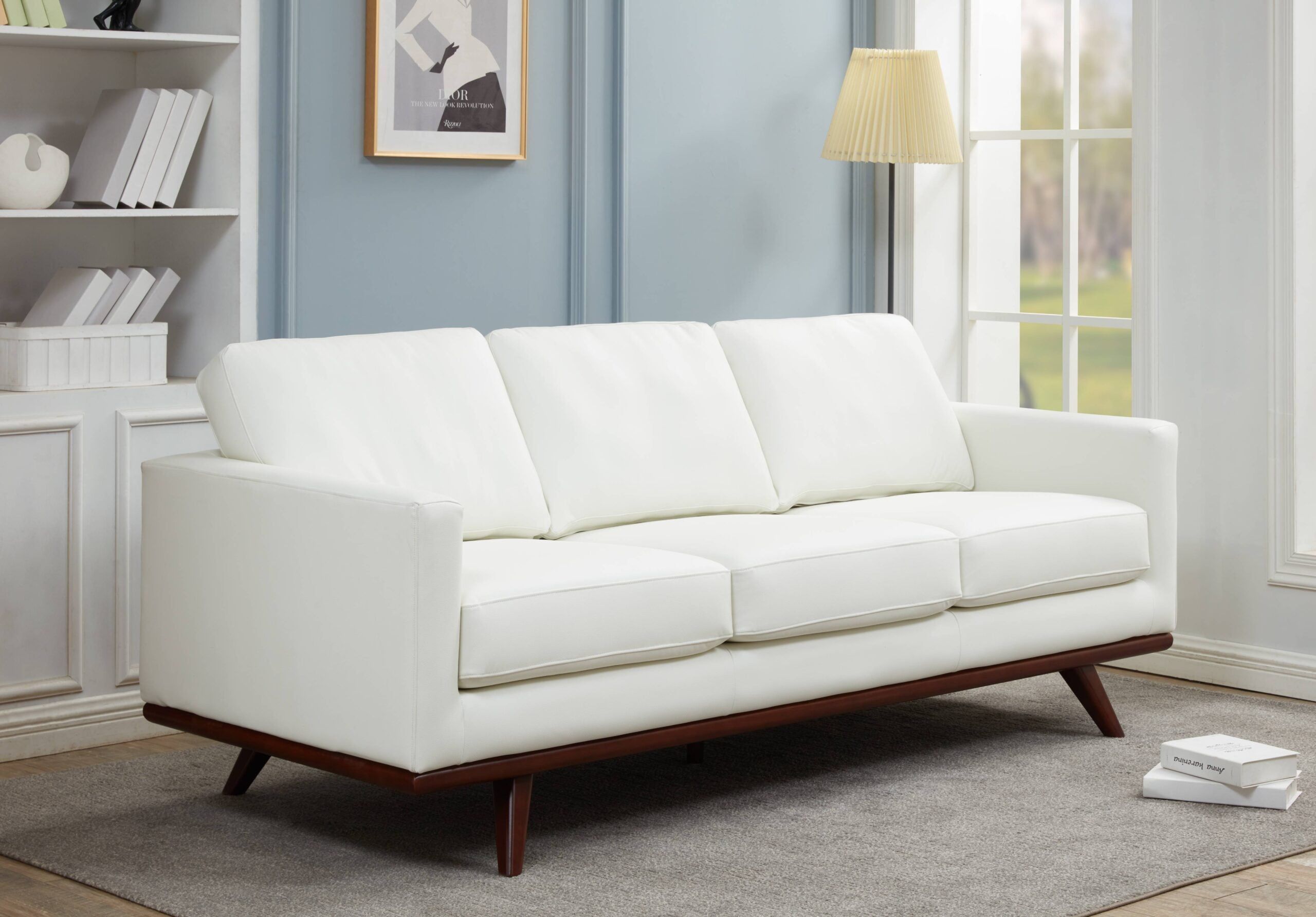 Leisuremod Chester Modern Leather 3 Seater Sofa With Birch Wood Base ... intended for The Artisan Craftsmanship Behind Modern Leather Sofas