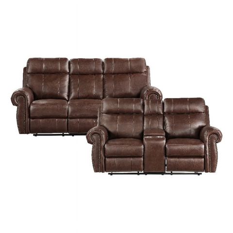 Lexicon Granville Microfiber 2-Piece Manual Reclining Sofa Set In Brown ... pertaining to Pemberly Row 2-Piece Polished Microfiber Manual Reclining Sofa Set In Brown