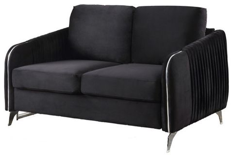 Lilola Home Hathaway Black Velvet Fabric Sofa Loveseat Chair Living ... inside Creating the Ideal Living Room Atmosphere with Velvet Upholstery