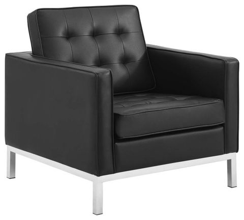 Loft Tufted Vegan Leather 3-Piece Furniture Set - Contemporary - Living ... intended for Understanding the Appeal of Tufted Upholstered Furniture in Modern Living Spaces