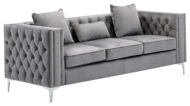 Creating a Cozy Atmosphere with the Lilola Home Gray Velvet Sofa Set