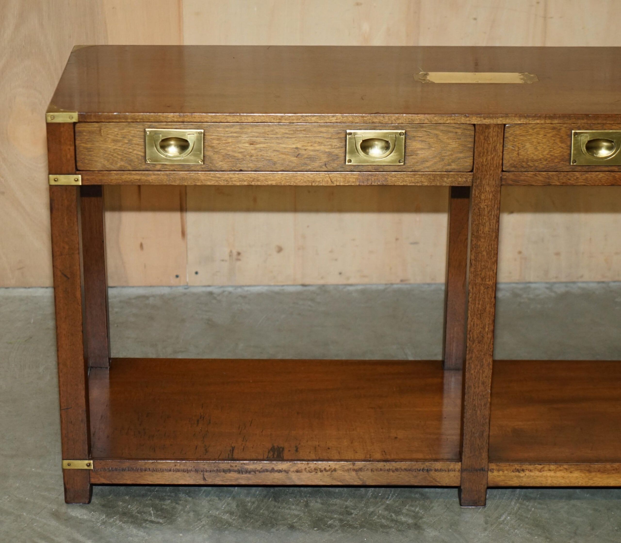 Lovely Kennedy Harrods Military Campaign Style Hardwood Console Table ... inside Understanding the Legacy of Kennedy Console Tables in American Interior Design