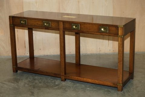 Lovely Kennedy Harrods Military Campaign Style Hardwood Console Table ... regarding Understanding the Legacy of Kennedy Console Tables in American Interior Design