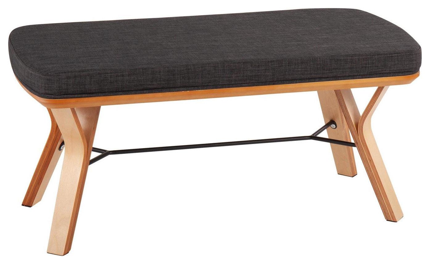 Lumisource Folia Mid-Century Modern Bench, Natural Wood And Charcoal ... intended for Exploring the Appeal of Lumisource Folia Bench Design