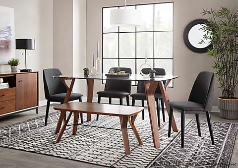 Lumisource Folia Mid-Century Modern Bench, Walnut throughout Exploring the Appeal of Lumisource Folia Bench Design