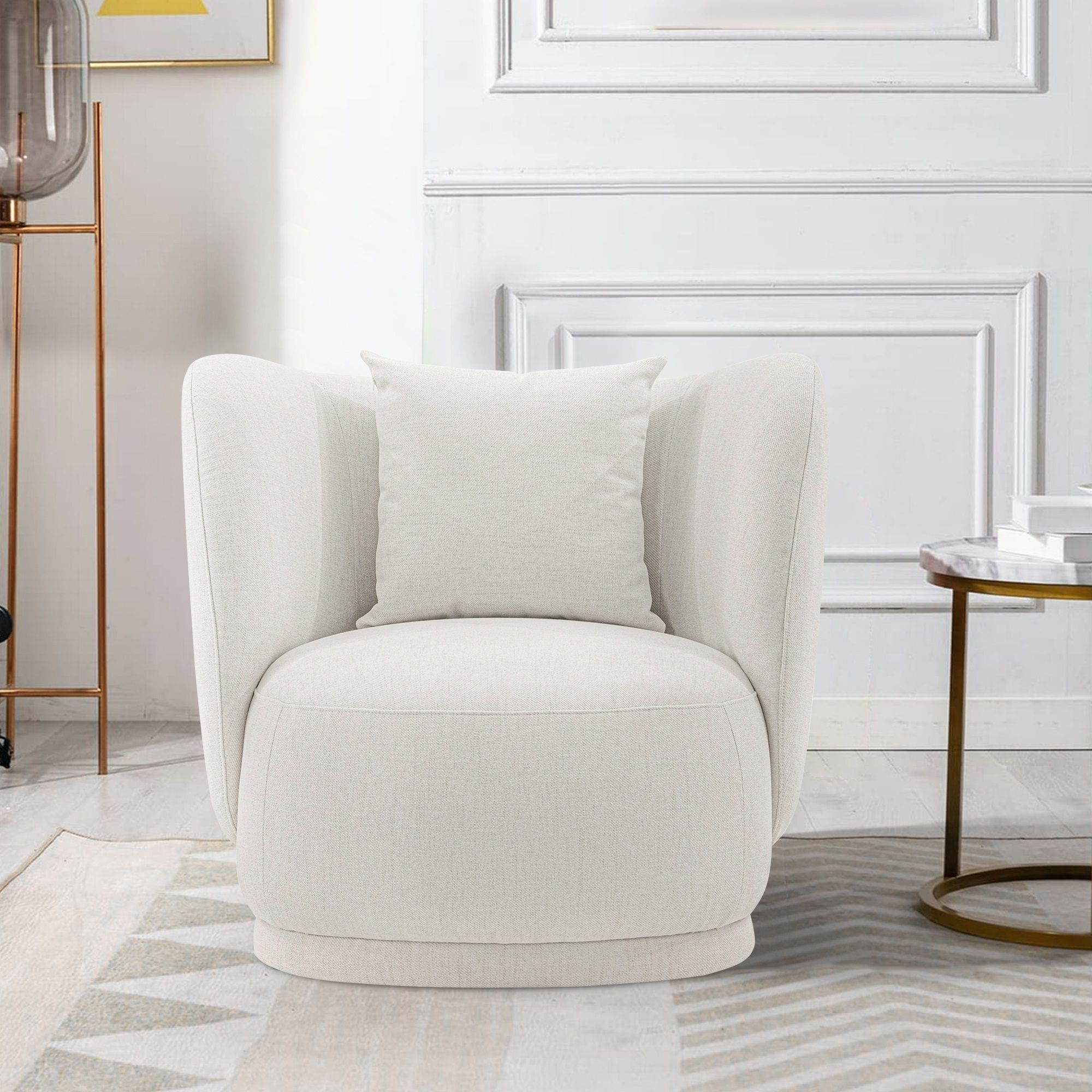 Manhattan Comfort, Contemporary Siri Sofa And Accent Chair Set Cream ... inside Manhattan Comfort 2-Piece Siri Sofa And Accent Chair