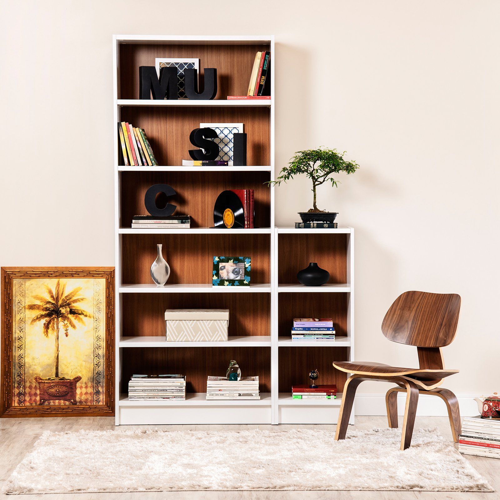 Manhattan Comfort Greenwich 2 Piece Bookcase With 6 Wide And 3 Narrow ... with Manhattan Comfort 2-Piece Abbey Bookcase And Sideboard