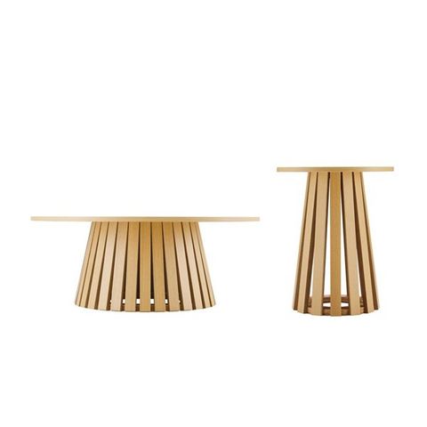 Manhattan Comfort Layla 2-Piece Modern 35.4-In Natural Oak Coffee And ... inside Manhattan Comfort 2-Piece Layla Coffee And End Table