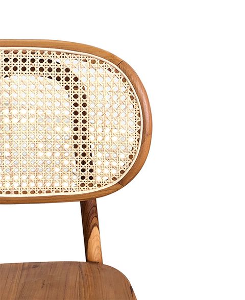 Melyssa Teak Dining Chair Rattan | Wihardja Teak Furniture Singapore inside Melyssa Rattan Collection, Armchair & Footstool Set