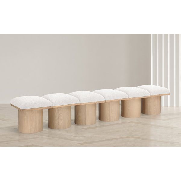 Meridian Furniture Usa Pavilion Boucle Fabric Upholstered Bench | Wayfair regarding Luka Boucle Fabric Upholstered Bench, Grey