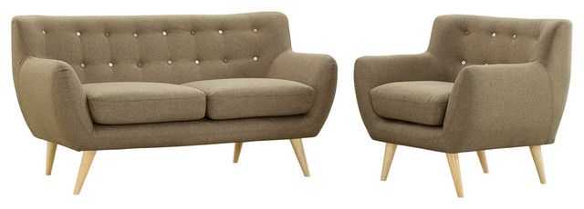 Modern Urban Contemporary Living Room 2-Piece Set, Brown Fabric ... inside Modern Contemporary Living Room 2-Piece Set