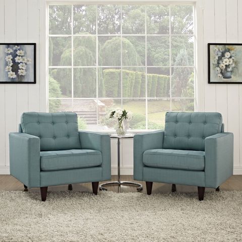 Modway Empress Armchair Upholstered Fabric Set Of 2 In Laguna - Walmart.com for Modern Living Room Essentials Every Homeowner Should Know