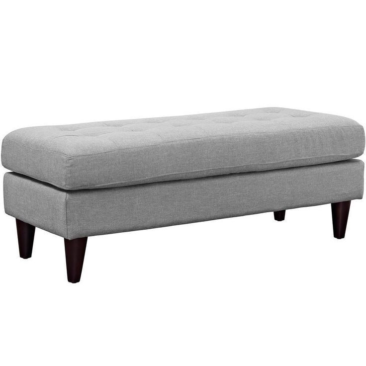 Modway Empress Upholstered Fabric Bench - Light Gray | Stylish And ... inside Creating Visual Balance with Light Gray Empress Upholstered Bumpers in Room Layouts