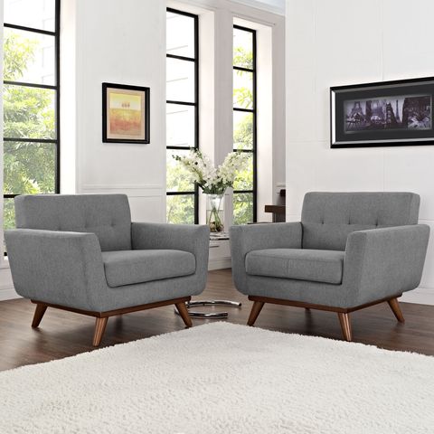 Modway Engage Fabric Armchair In Expectation Gray (Set Of 2) - Walmart.com pertaining to Color Psychology in Modern Gray Furniture Selection Process