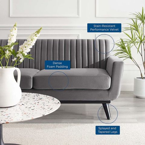 Modway Engage Ii Gray Loveseat Eei-5458-Gry regarding Modway 2-Piece Engage Loveseat And Sofa Set, Gray