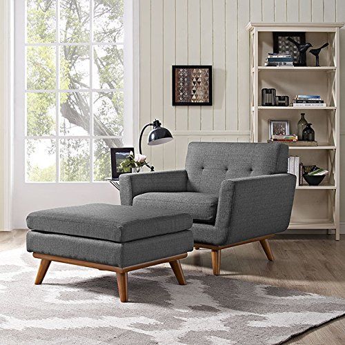 Modway Engage Mid-Century Modern Upholstered Fabric Accent Armchair And ... pertaining to Color Psychology in Modern Gray Furniture Selection Process