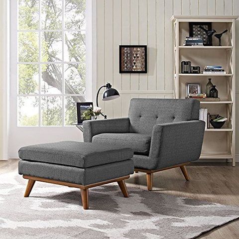 Modway Engage Mid-Century Modern Upholstered Fabric Accent Armchair And ... pertaining to Color Psychology in Modern Gray Furniture Selection Process