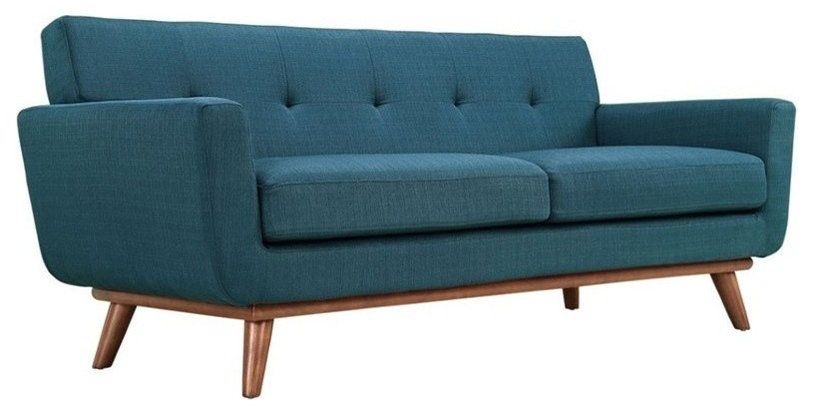 Modway Engage Modern Fabric 2-Piece Sofa Set With Loveseat In Azure ... regarding Designing your perfect conversation area with multi-piece sofa arrangements