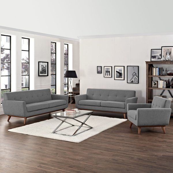 Modway Engage Sofa Loveseat And Armchair | Black Living Room Decor ... throughout The Evolution of Gray Furniture in Contemporary Interior Design