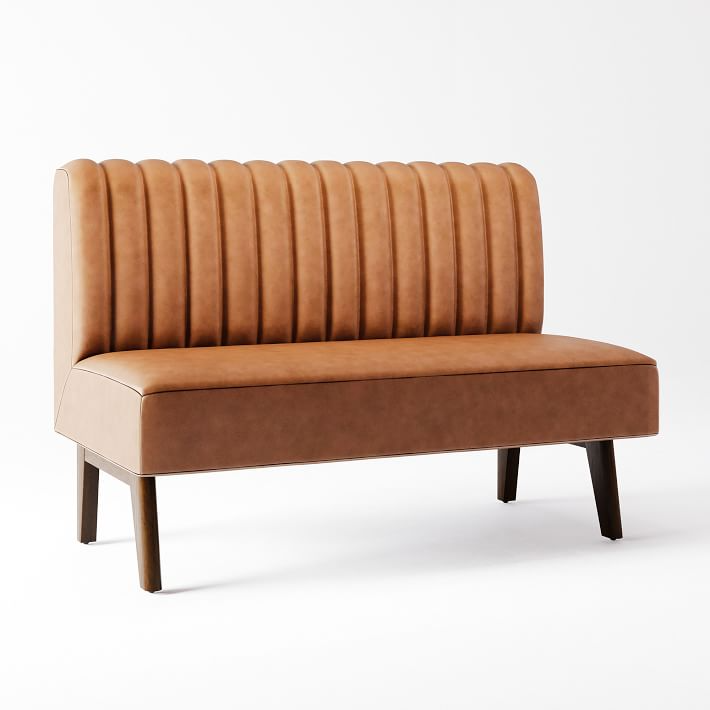 Novak Vegan Leather Banquette - Vertical Channel Tufting | West Elm ... with regard to Creating Comfortable Conversations with the Rumble Bench Collection