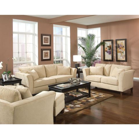 Park Ave 3-Piece Living Room Set (Park Ave 3 Piece Living Room ... throughout The Psychology Behind Choosing Warm Color Palettes for Living Areas