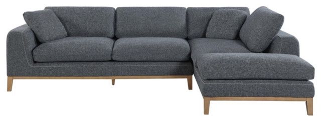 Pemberly Row 2-Piece Fabric Upholstered Modular Sectional Gray ... for Pemberly Row 2-Piece Mid-Century Fabric Upholstered Living Room Sofa Set Teal