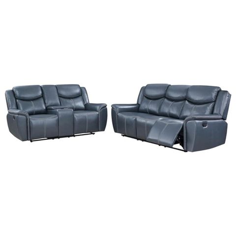 Pemberly Row 2-Piece Faux Leather Upholstered Motion Reclining Sofa Set ... for Pemberly Row 2-Piece Faux Leather Upholstered Motion Living Room Set Beige