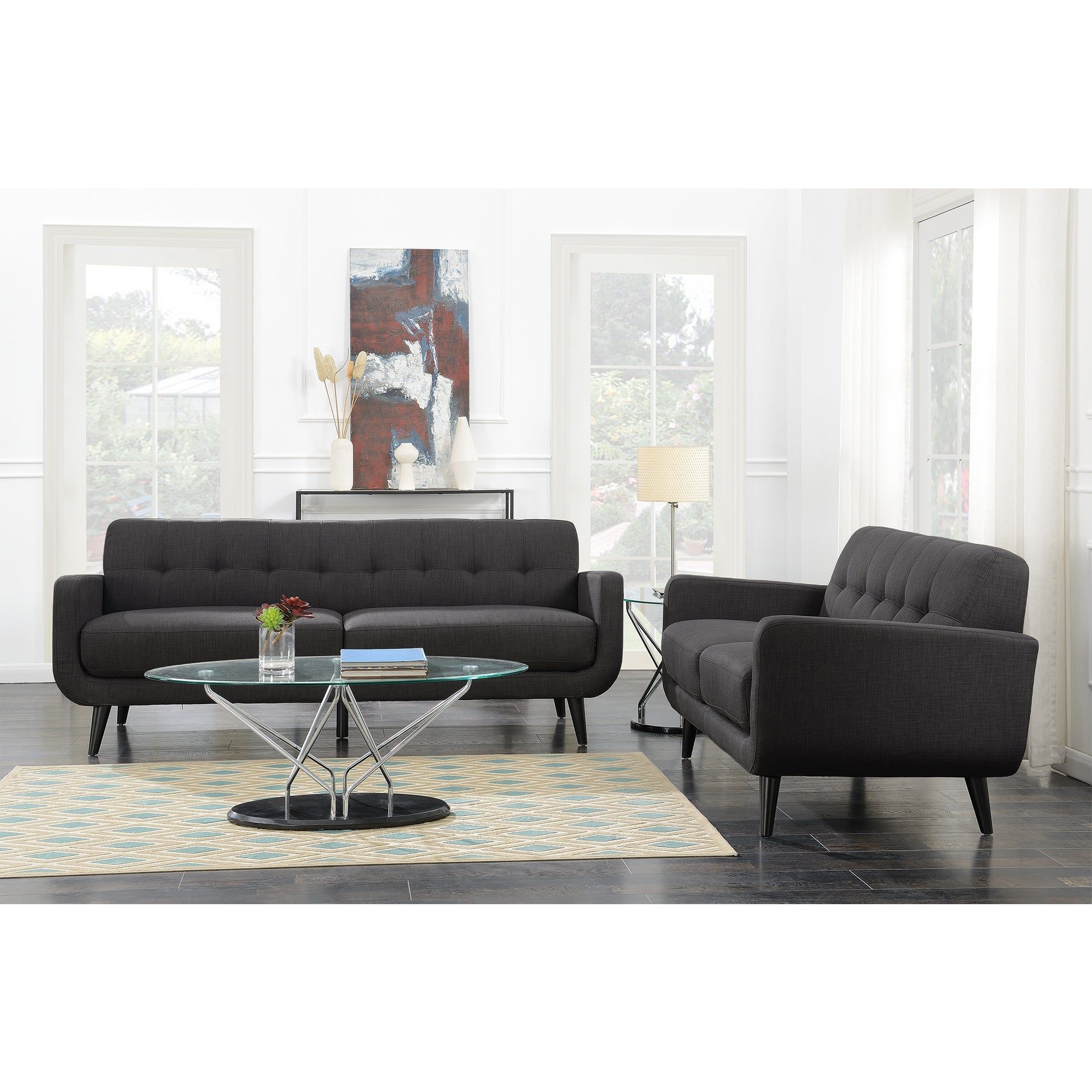 Picket House Furnishings Hailey Sofa Loveseat Set In Charcoal – Artofit in Maximizing Comfort and Style with Your Charcoal Loveseat Set