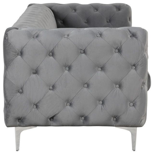 Rebekah 2 Piece Velvet Standard Foam Living Room Set Sofa+Chair ... with regard to Maximizing Comfort and Style with Standard Foam Sofa Sets in Residential Interiors