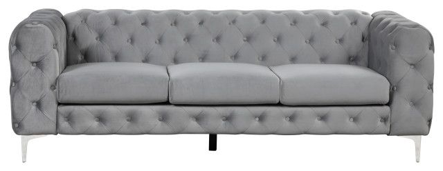 Rebekah 3 Piece Velvet Standard Foam Living Room Set 1Sofa+2 Chairs ... throughout How velvet textures transform contemporary room aesthetics and comfort