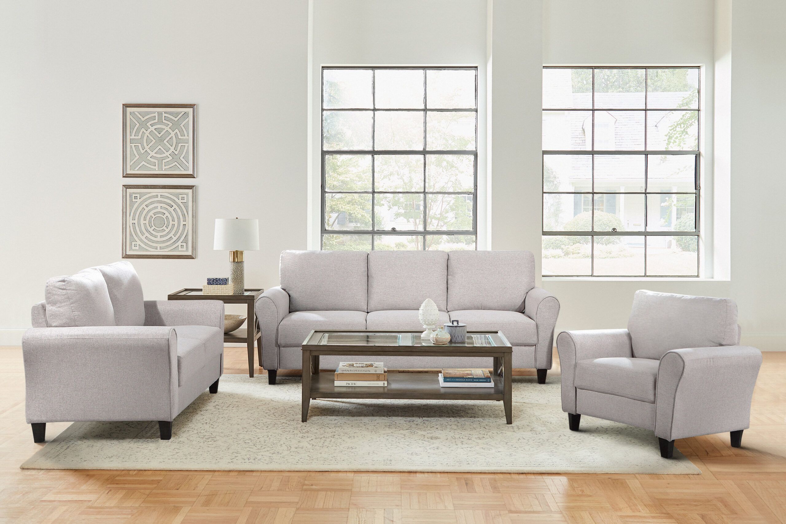 Red Barrel Studio Emilio 3-Piece Upholstered Living Room Set &amp; Reviews ... intended for Manhattan Beach 3-Piece Living Room Set