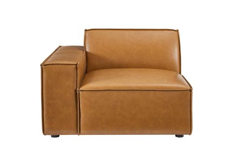 Restore 3-Piece Vegan Leather Sofa By Modway in Restore Vegan Leather 3-Piece Sofa Tan