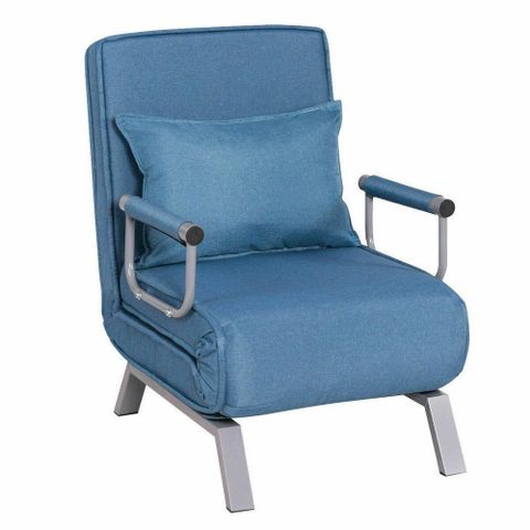 Reviews For Costway Blue Folding Sofa Bed Sleeper Convertible Arm Chair ... intended for Costway Convertible Sofa Folding Arm Chair Sleeper Recliner Lounge Couch
