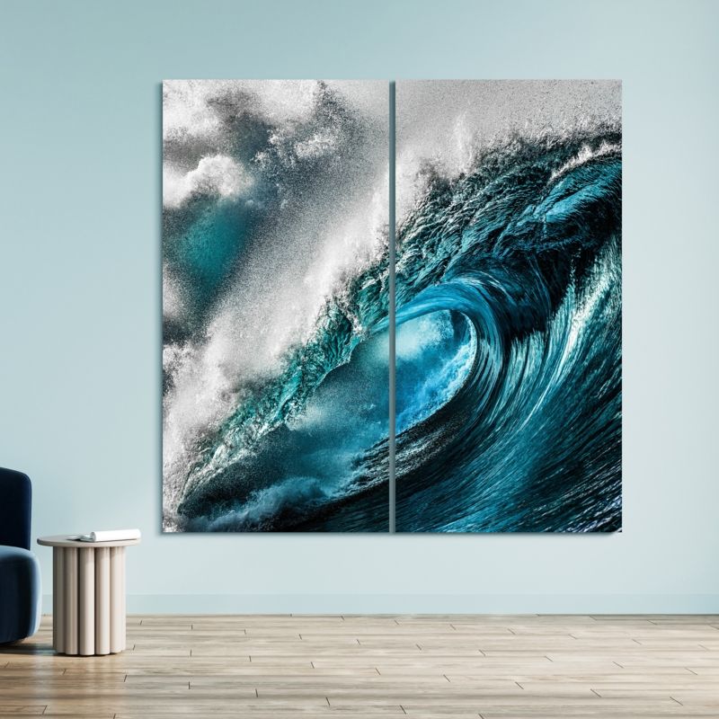 Sapphire Sea Glass Art Set - Designer Review &amp; Photo in Enhancing Living Spaces Through Strategic Mirror and Glass Cabinet Placement