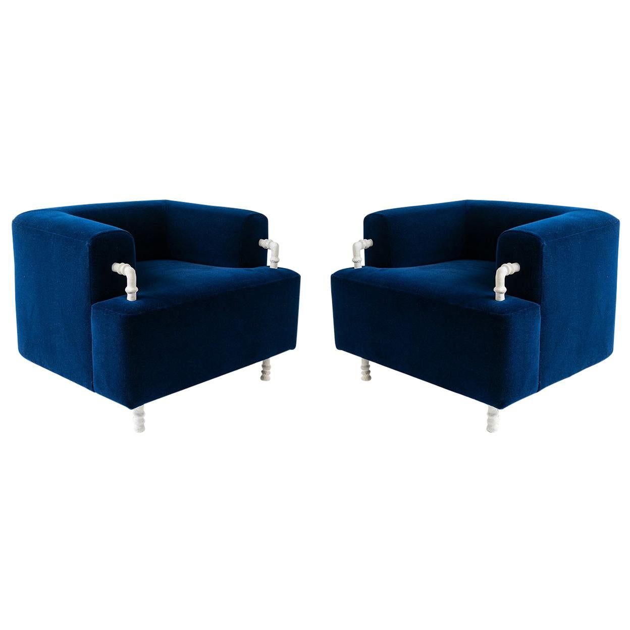 Seating Set, Contemporary Sofa And 2 Armchairs W Hand Carved Steel ... throughout The Psychology Behind Choosing the Right Armchair and Sofa Combination