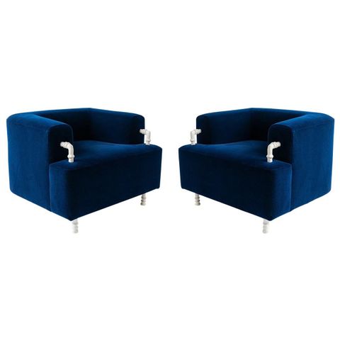 Seating Set, Contemporary Sofa And 2 Armchairs W Hand Carved Steel ... throughout The Psychology Behind Choosing the Right Armchair and Sofa Combination