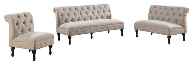 Selina 3-Piece Living Room Set - Traditional - Living Room Furniture ... with Exploring the versatility of neutral hues in contemporary furniture styling